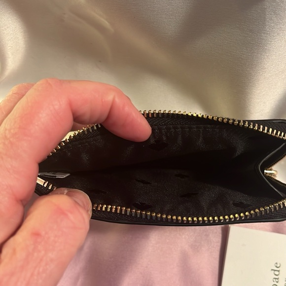 🎄🎁Kate Spade NWT Cardholder Beige/black - Picture 4 of 6